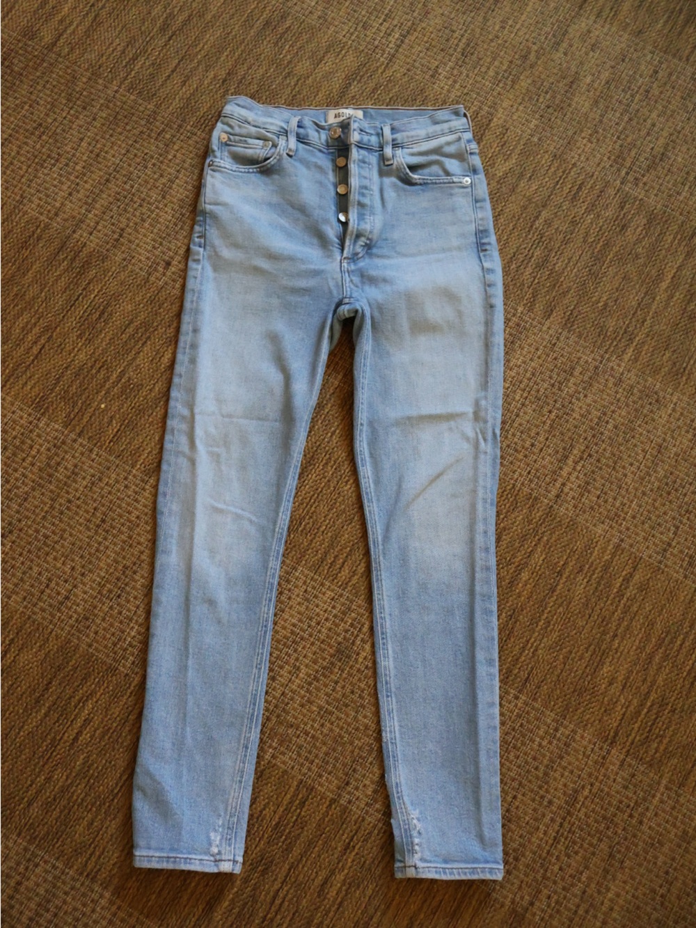 Agolde Pale Blue High-Rise Skinny Jeans